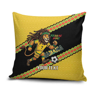 Jamaica 2026 Football Custom Pillow Cover Go Reggae Boyz Rasta Lion Sporty