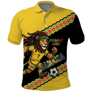 Jamaica 2026 Football Custom Polo Shirt Go Reggae Boyz Rasta Lion Sporty