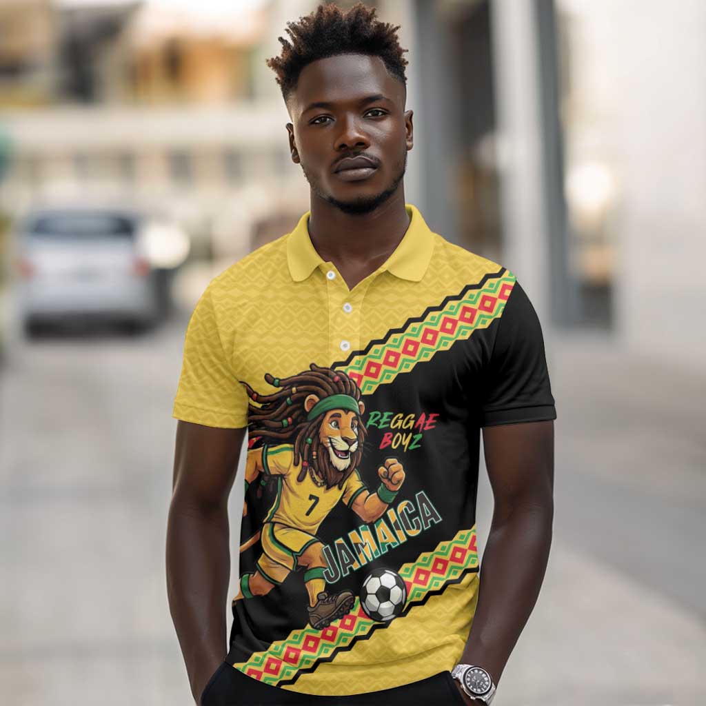 Jamaica 2026 Football Custom Polo Shirt Go Reggae Boyz Rasta Lion Sporty