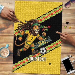 Jamaica 2026 Football Custom Puzzle Go Reggae Boyz Rasta Lion Sporty