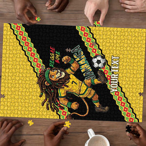 Jamaica 2026 Football Custom Puzzle Go Reggae Boyz Rasta Lion Sporty
