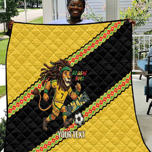 Jamaica 2026 Football Custom Quilt Go Reggae Boyz Rasta Lion Sporty
