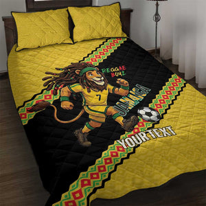 Jamaica 2026 Football Custom Quilt Bed Set Go Reggae Boyz Rasta Lion Sporty