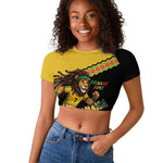 Jamaica 2026 Football Custom Raglan Cropped T shirt Go Reggae Boyz Rasta Lion Sporty