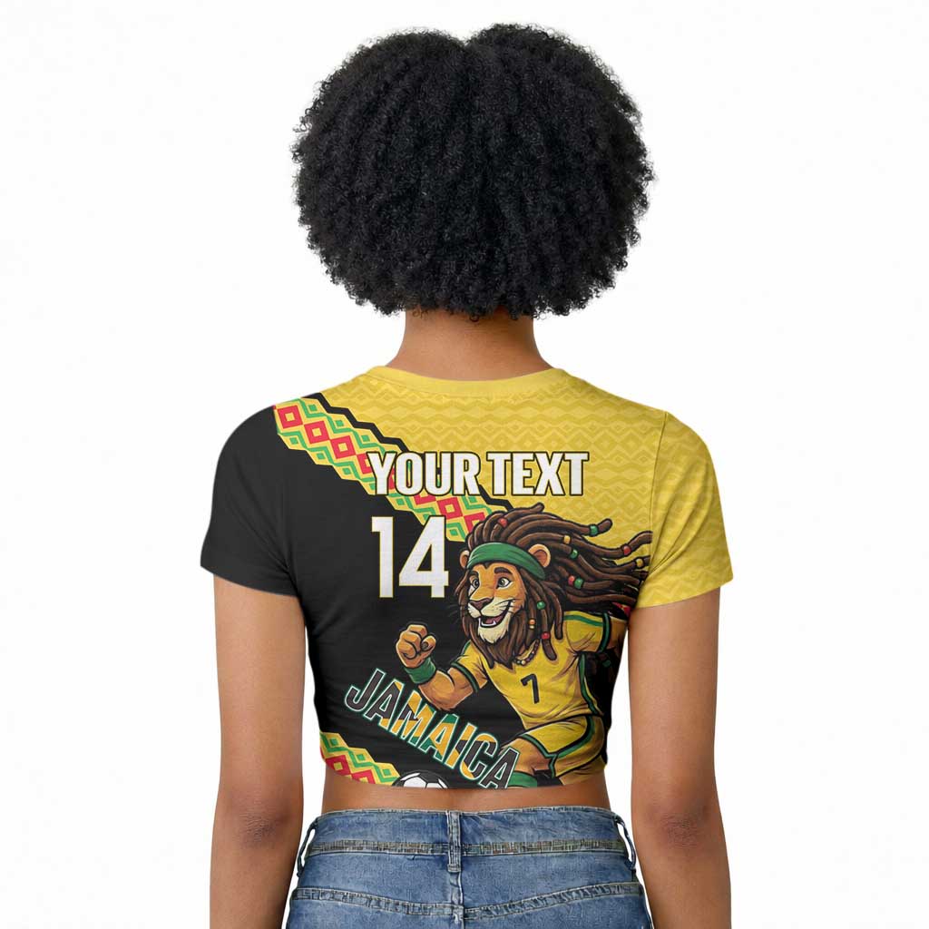 Jamaica 2026 Football Custom Raglan Cropped T shirt Go Reggae Boyz Rasta Lion Sporty