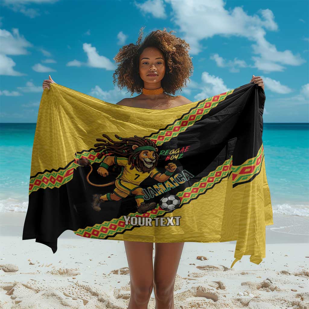 Jamaica 2026 Football Custom Sarong Go Reggae Boyz Rasta Lion Sporty
