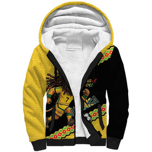 Jamaica 2026 Football Custom Sherpa Hoodie Go Reggae Boyz Rasta Lion Sporty