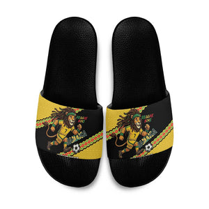 Jamaica 2026 Football Custom Slide Sandals Go Reggae Boyz Rasta Lion Sporty
