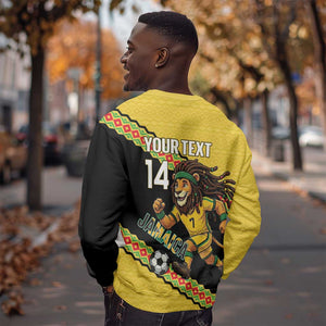 Jamaica 2026 Football Custom Sweatshirt Go Reggae Boyz Rasta Lion Sporty