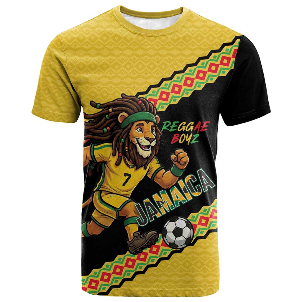Jamaica 2026 Football Custom T shirt Go Reggae Boyz Rasta Lion Sporty