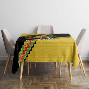 Jamaica 2026 Football Custom Tablecloth Go Reggae Boyz Rasta Lion Sporty