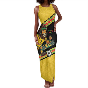 Jamaica 2026 Football Custom Tank Maxi Dress Go Reggae Boyz Rasta Lion Sporty