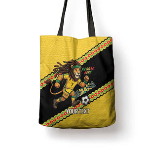 Jamaica 2026 Football Custom Tote Bag Go Reggae Boyz Rasta Lion Sporty