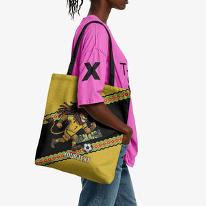 Jamaica 2026 Football Custom Tote Bag Go Reggae Boyz Rasta Lion Sporty
