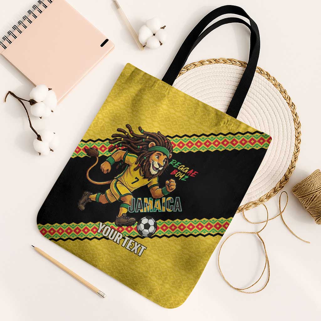 Jamaica 2026 Football Custom Tote Bag Go Reggae Boyz Rasta Lion Sporty