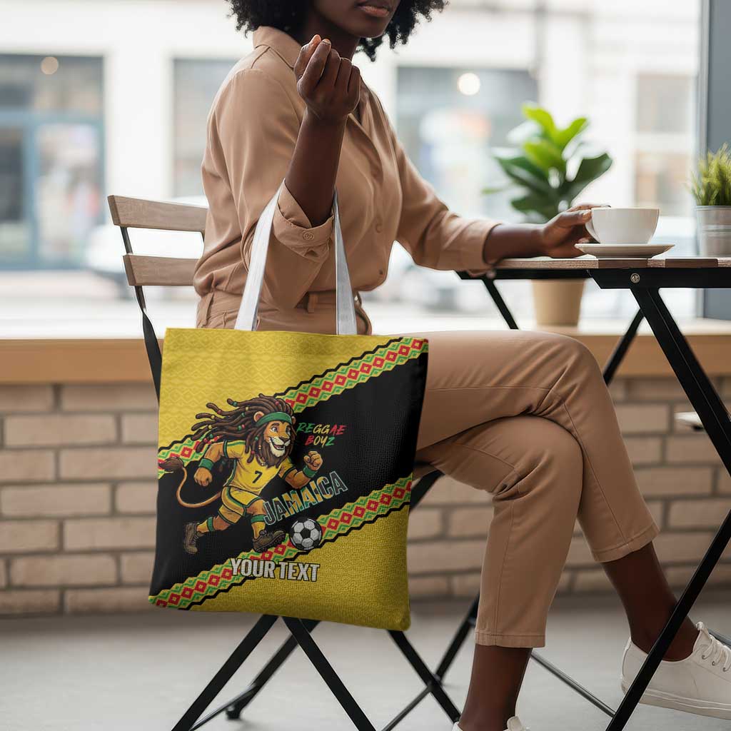 Jamaica 2026 Football Custom Tote Bag Go Reggae Boyz Rasta Lion Sporty