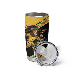 Jamaica 2026 Football Custom Tumbler Cup Go Reggae Boyz Rasta Lion Sporty