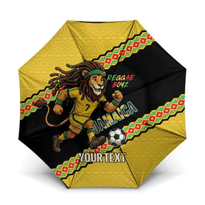 Jamaica 2026 Football Custom Umbrella Go Reggae Boyz Rasta Lion Sporty