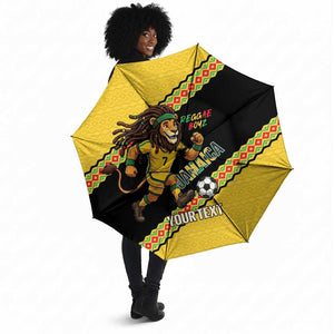 Jamaica 2026 Football Custom Umbrella Go Reggae Boyz Rasta Lion Sporty