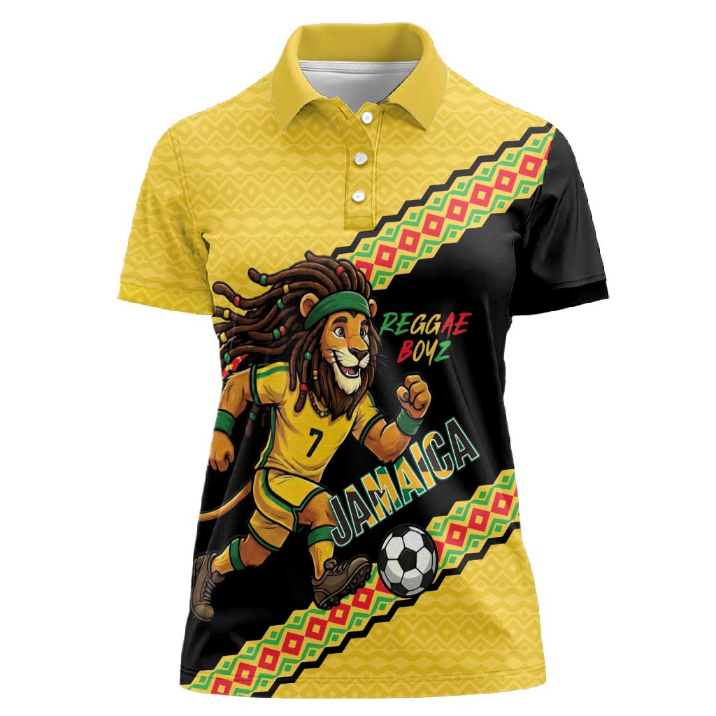 Jamaica 2026 Football Custom Women Polo Shirt Go Reggae Boyz Rasta Lion Sporty