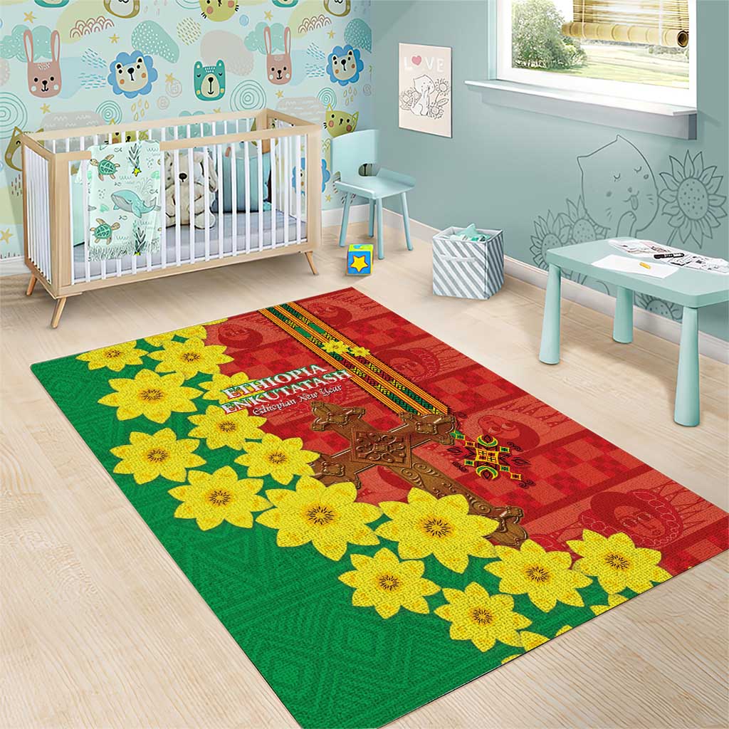 Enkutatash Ethiopia Area Rug Melkam Addis Amet Adey Abeba Flower