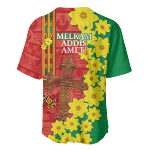 Enkutatash Ethiopia Baseball Jersey Melkam Addis Amet Adey Abeba Flower