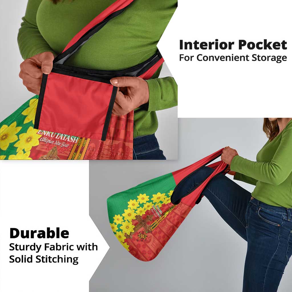 Enkutatash Ethiopia Grocery Bag Melkam Addis Amet Adey Abeba Flower