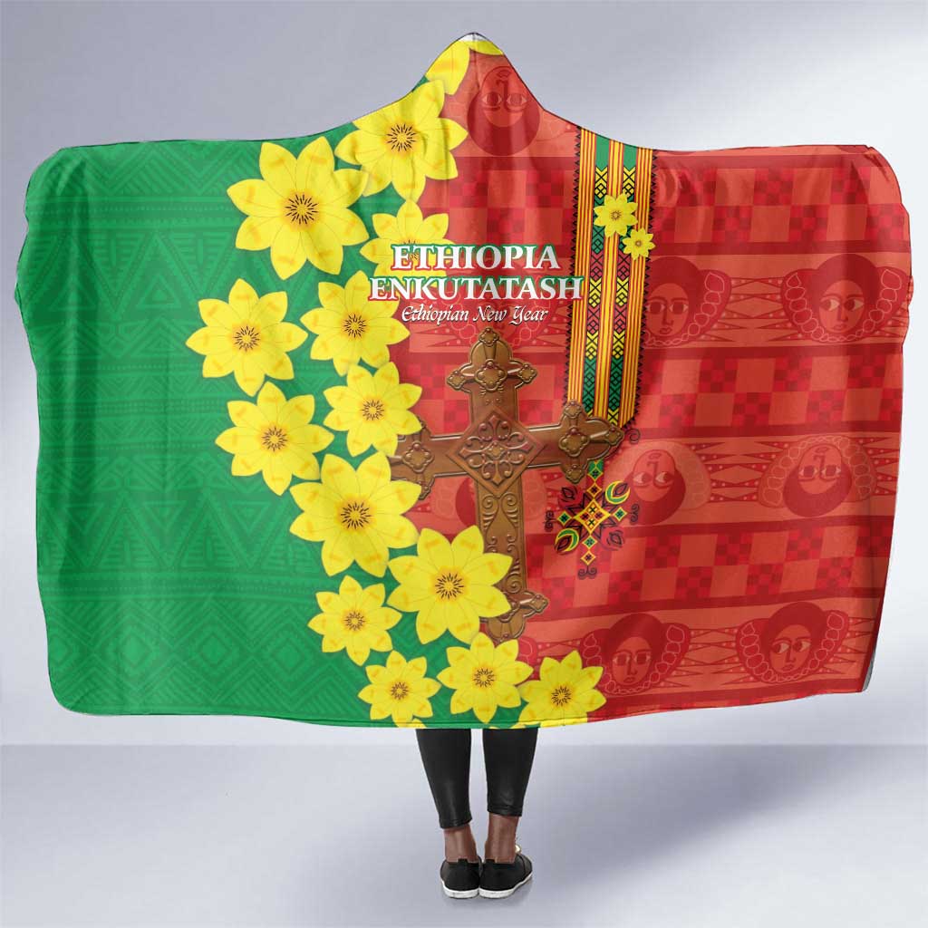 Enkutatash Ethiopia Hooded Blanket Melkam Addis Amet Adey Abeba Flower