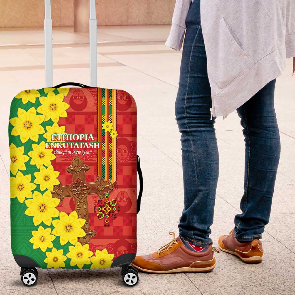 Enkutatash Ethiopia Luggage Cover Melkam Addis Amet Adey Abeba Flower