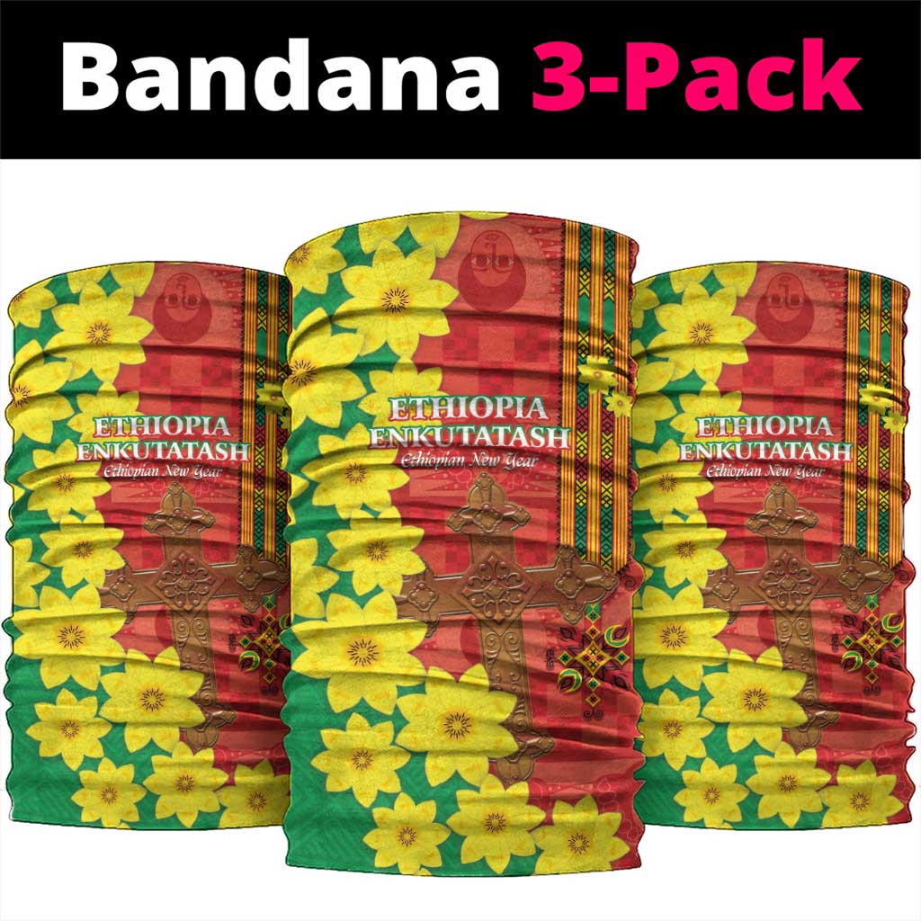 Enkutatash Ethiopia Neck Gaiter Melkam Addis Amet Adey Abeba Flower LT14