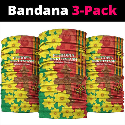 Enkutatash Ethiopia Neck Gaiter Melkam Addis Amet Adey Abeba Flower LT14