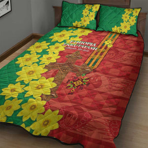 Enkutatash Ethiopia Quilt Bed Set Melkam Addis Amet Adey Abeba Flower