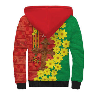 Enkutatash Ethiopia Sherpa Hoodie Melkam Addis Amet Adey Abeba Flower