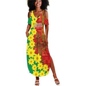 Enkutatash Ethiopia Summer Maxi Dress Melkam Addis Amet Adey Abeba Flower