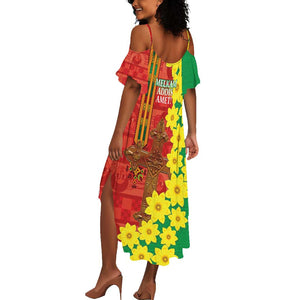 Enkutatash Ethiopia Summer Maxi Dress Melkam Addis Amet Adey Abeba Flower