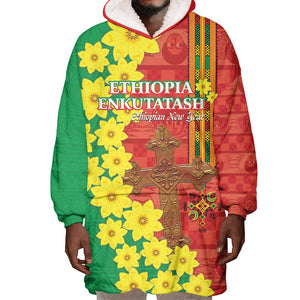 Enkutatash Ethiopia Wearable Blanket Hoodie Melkam Addis Amet Adey Abeba Flower