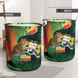 Benin Independence Day Laundry Basket Coat Of Arms Leopard Oil Palm Leaves