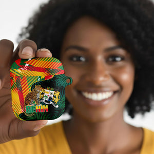 Benin Independence Day AirPods Case Coat Of Arms Leopard Oil Palm Leaves