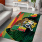 Benin Independence Day Area Rug Coat Of Arms Leopard Oil Palm Leaves