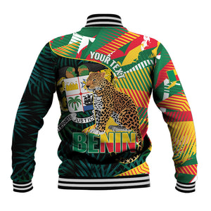 Personalized Benin Independence Day Baseball Jacket Coat Of Arms Leopard Oil Palm Leaves