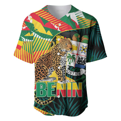 Personalized Benin Independence Day Baseball Jersey Coat Of Arms Leopard Oil Palm Leaves