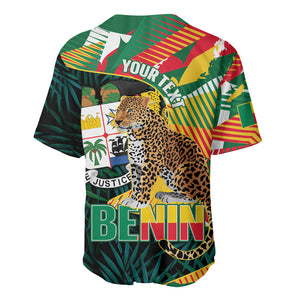 Personalized Benin Independence Day Baseball Jersey Coat Of Arms Leopard Oil Palm Leaves