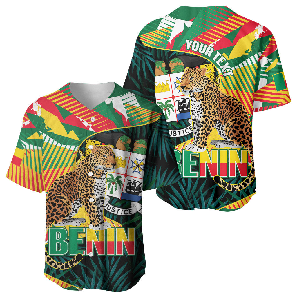 Personalized Benin Independence Day Baseball Jersey Coat Of Arms Leopard Oil Palm Leaves