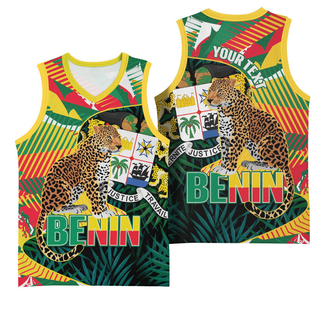 Personalized Benin Independence Day Basketball Jersey Coat Of Arms Leopard Oil Palm Leaves