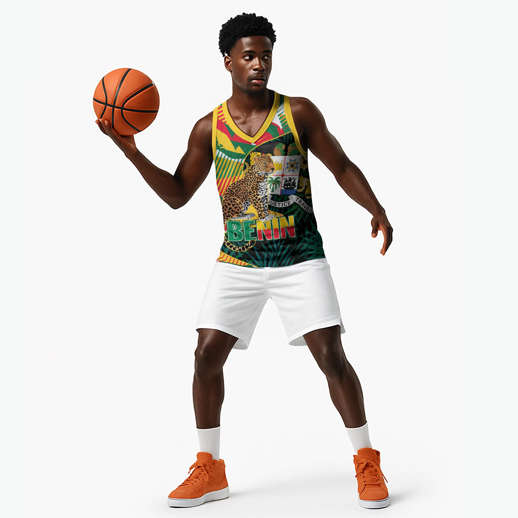 Personalized Benin Independence Day Basketball Jersey Coat Of Arms Leopard Oil Palm Leaves