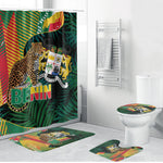 Benin Independence Day Bathroom Set Coat Of Arms Leopard Oil Palm Leaves