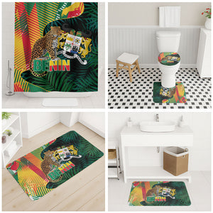 Benin Independence Day Bathroom Set Coat Of Arms Leopard Oil Palm Leaves
