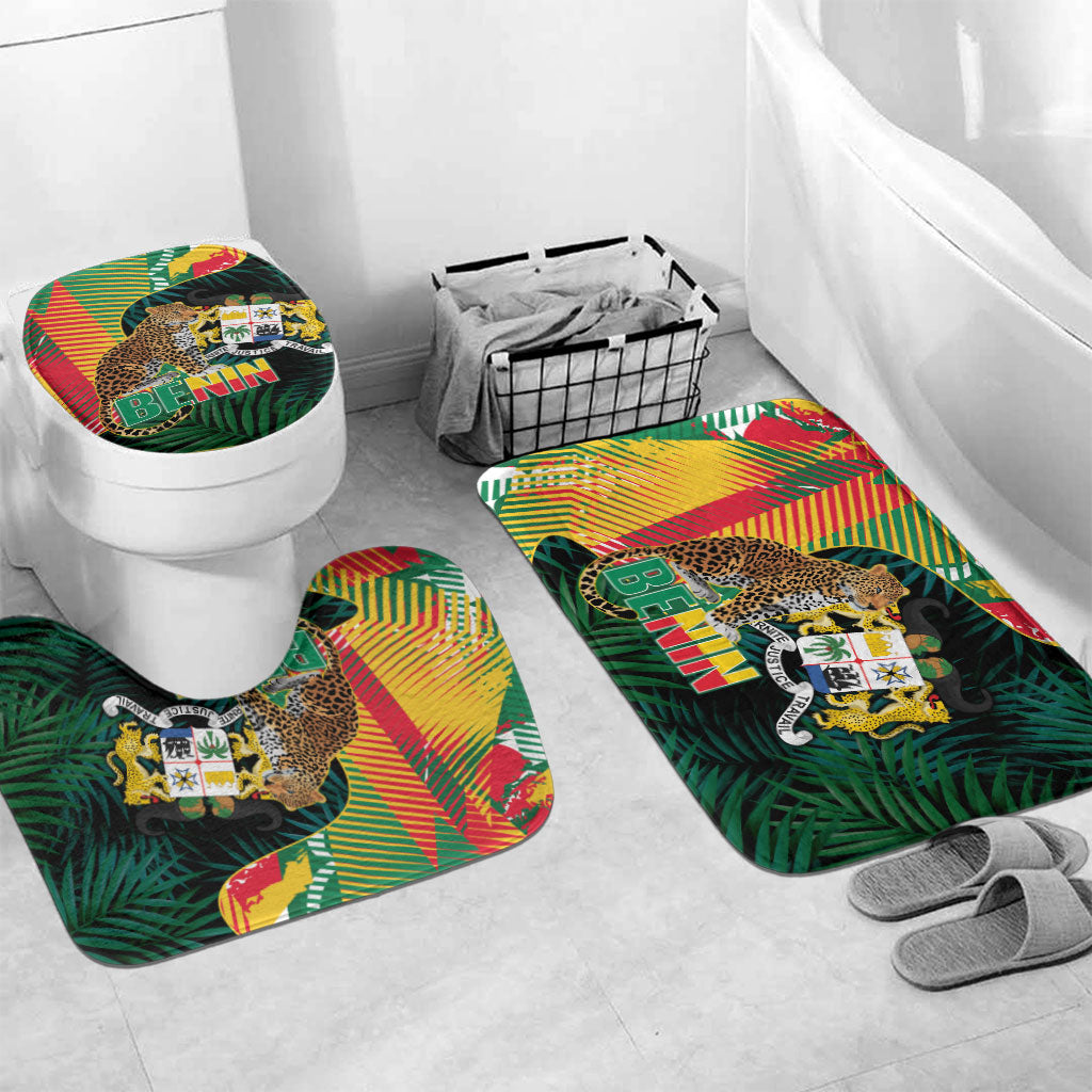 Benin Independence Day Bathroom Set Coat Of Arms Leopard Oil Palm Leaves