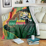 Benin Independence Day Blanket Coat Of Arms Leopard Oil Palm Leaves