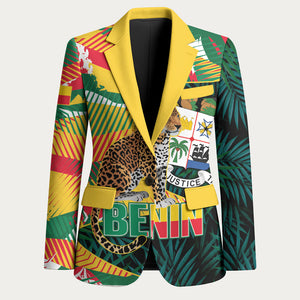 Personalized Benin Independence Day Blazer Coat Of Arms Leopard Oil Palm Leaves